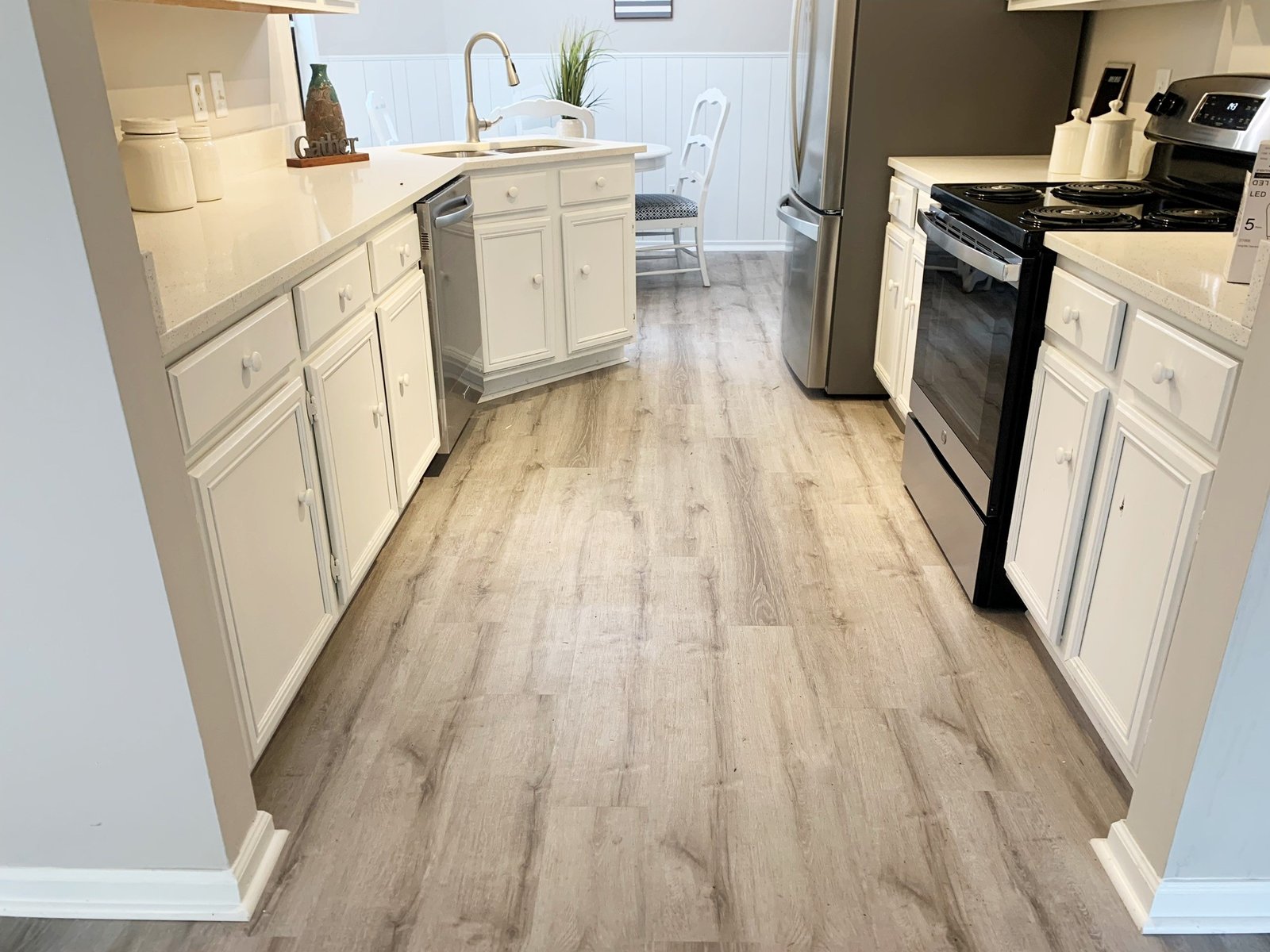 Kitchen after luxury vinyl plank flooring installation in Mandarin Jacksonville FL