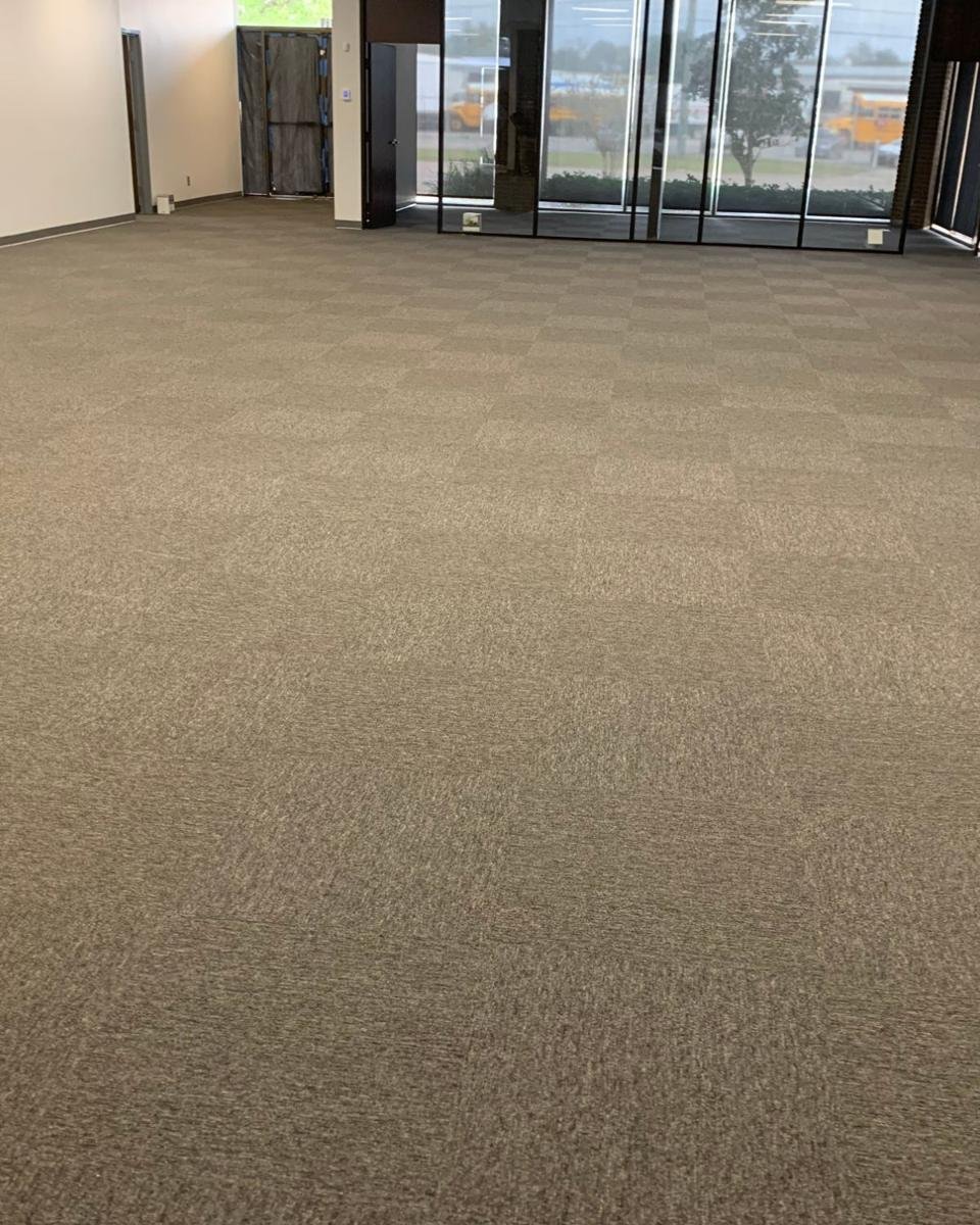 Commercial carpet tile installed in an open office in Jacksonville
