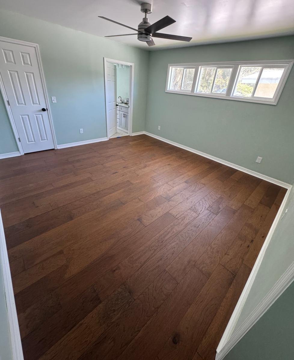 Hardwood flooring installed in a bedroom in Arlington, Jacksonville