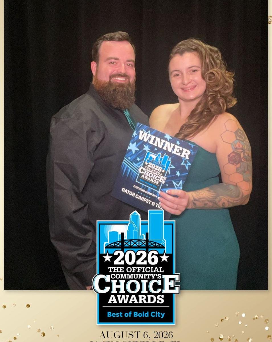 Shane and Alex of Gator Carpet and Tile at the 2026 Best of Bold City awards in Jacksonville